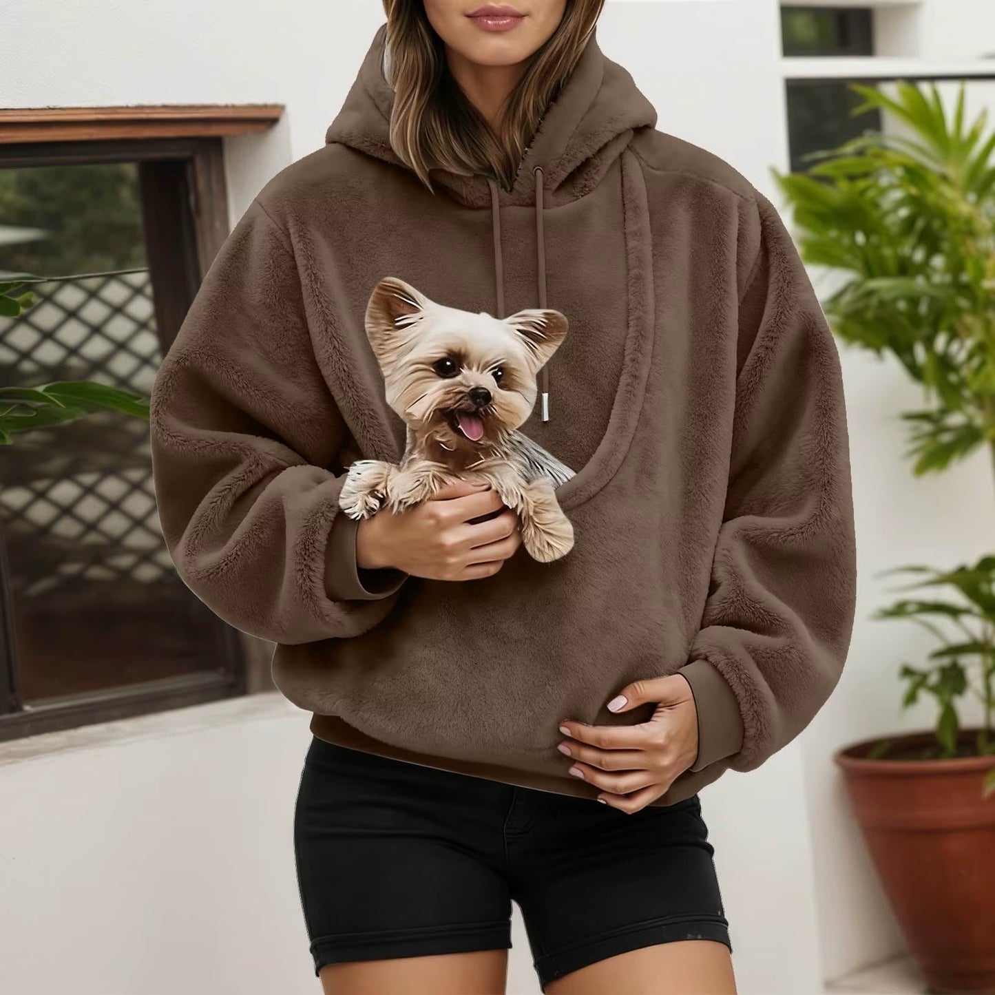 Cozy Unisex Pet Carrier Hoodie - Stylish Long Sleeve Sweatshirt for Cats and Dogs in Multiple Colors