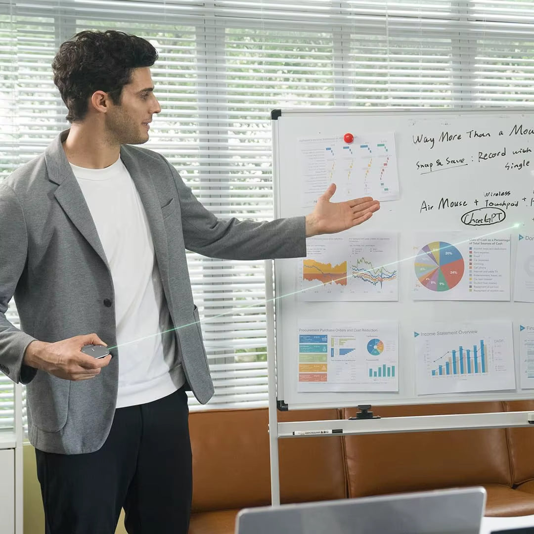 Revolutionary AI Smart Wireless Bluetooth Mouse with Detachable Laser Pointer & Voice Recording - Your Ultimate Presentation Companion