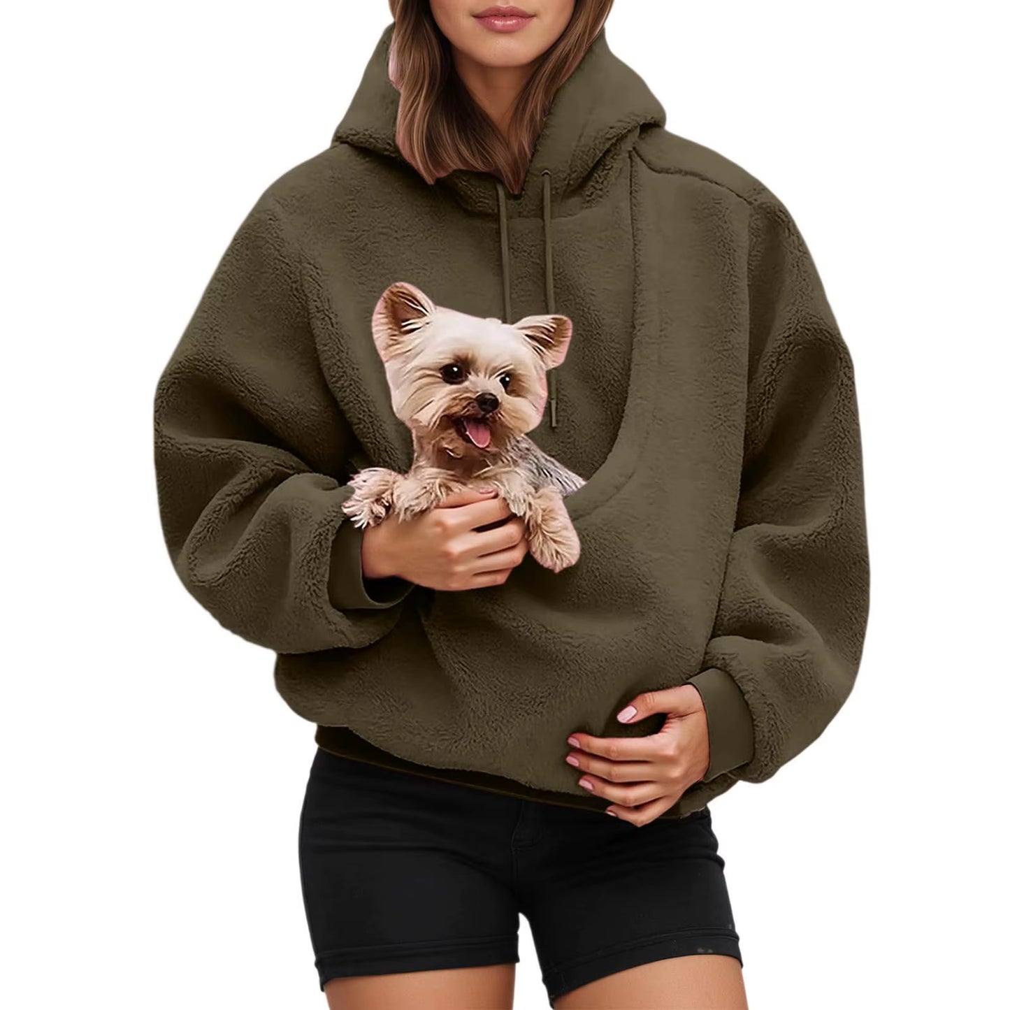 Cozy Unisex Pet Carrier Hoodie - Stylish Long Sleeve Sweatshirt for Cats and Dogs in Multiple Colors