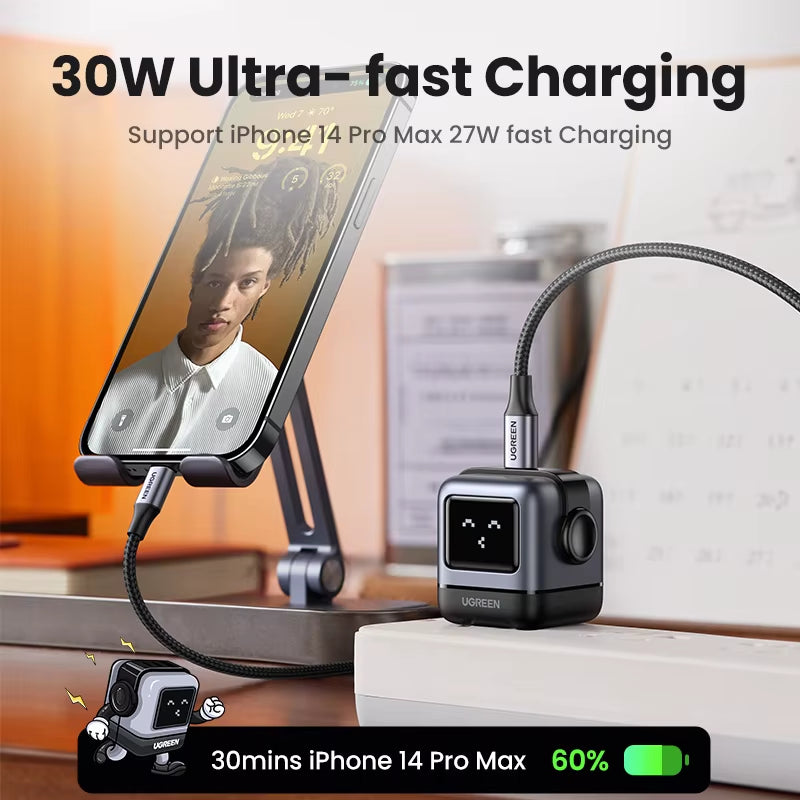 Power Up with the Stylish 30W Gan Charger - Perfect for iPhone 17, 16, MacBook, and Samsung Devices!