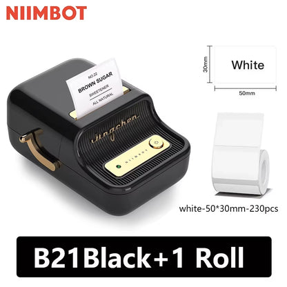 B21 Mini Portable Thermal Label Printer - Perfect for Home and Office, Bluetooth Enabled, Long-lasting Battery