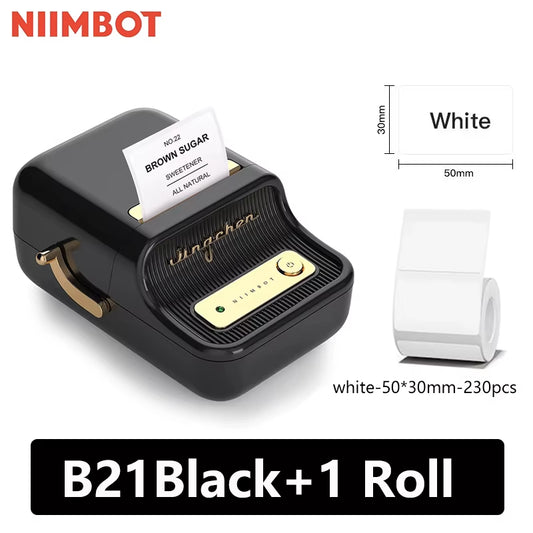 B21 Mini Portable Thermal Label Printer - Perfect for Home and Office, Bluetooth Enabled, Long-lasting Battery