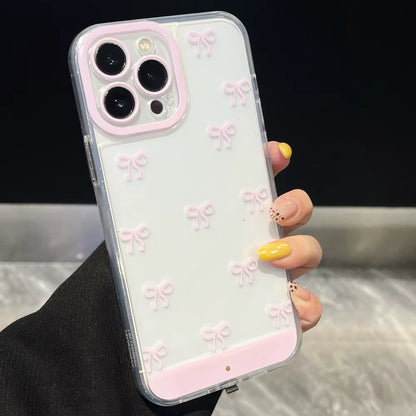 Illuminate Your Style with the Change Color Luminous Bowknot Phone Case for iPhone 11-17 Pro Max - Shockproof & Non-Slip Protection