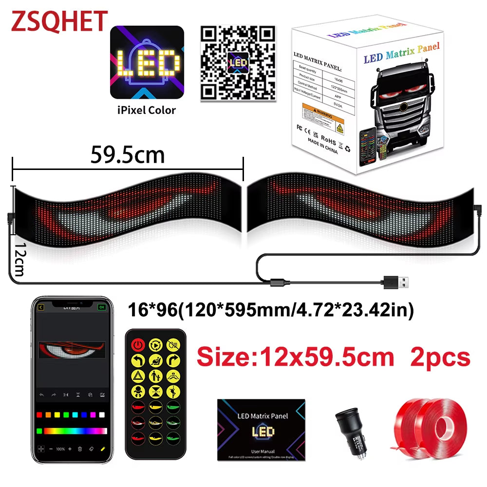 Transform Your Advertising with the LED Matrix Pixel Display: Flexible Scrolling Sign Board for Cars, Trucks, and Storefronts
