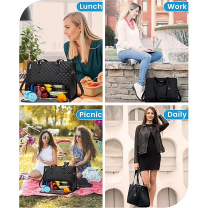 Chic 2-in-1 Insulated Lunch Bag & Laptop Carrier - Stylish, Leak-Proof Cooler for Work & Outdoor Adventures