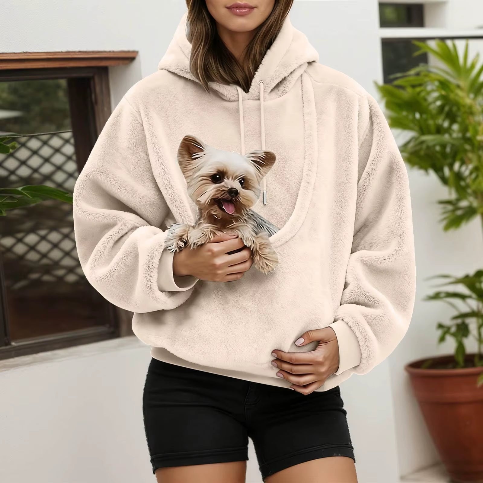 Cozy Unisex Pet Carrier Hoodie - Stylish Long Sleeve Sweatshirt for Cats and Dogs in Multiple Colors