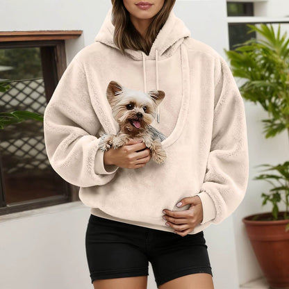 Cozy Unisex Pet Carrier Hoodie - Stylish Long Sleeve Sweatshirt for Cats and Dogs in Multiple Colors