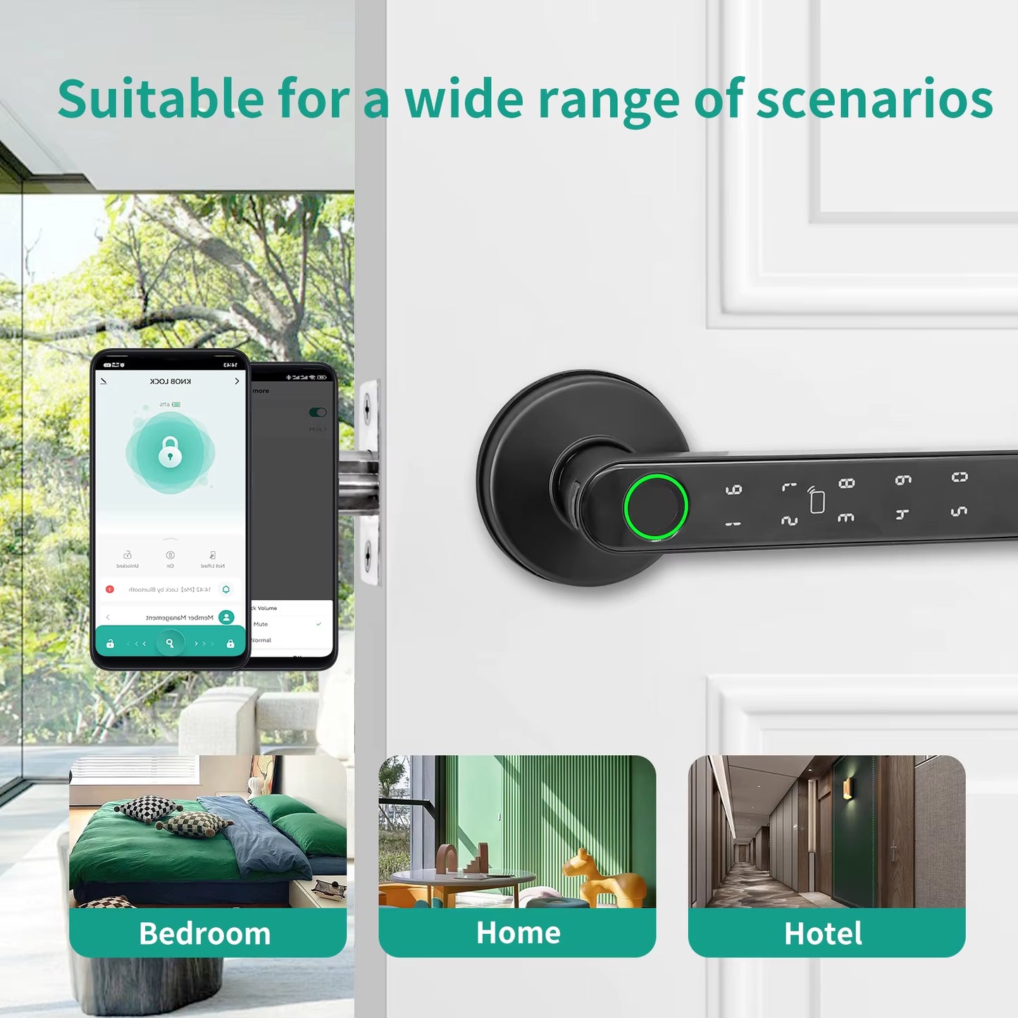 Revolutionize Your Home Security with the Smart Tuya 5-in-1 Fingerprint Door Lock - Effortless Access via Remote Control, App, Password, and IC Card!