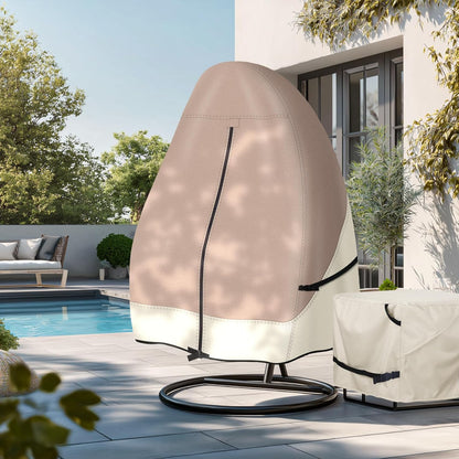 Durable Waterproof Patio Hanging Egg Chair Cover - Light Tan & Khaki Protection for Your Outdoor Swing
