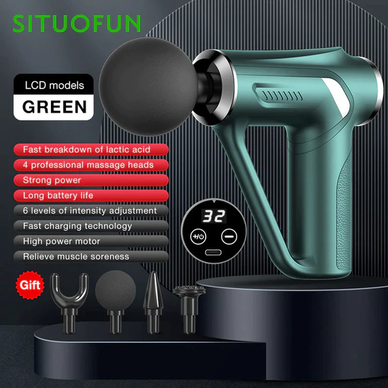SITUOFUN Professional Massage Gun - 32 Adjustable Speeds for Deep Tissue Relief and Muscle Recovery