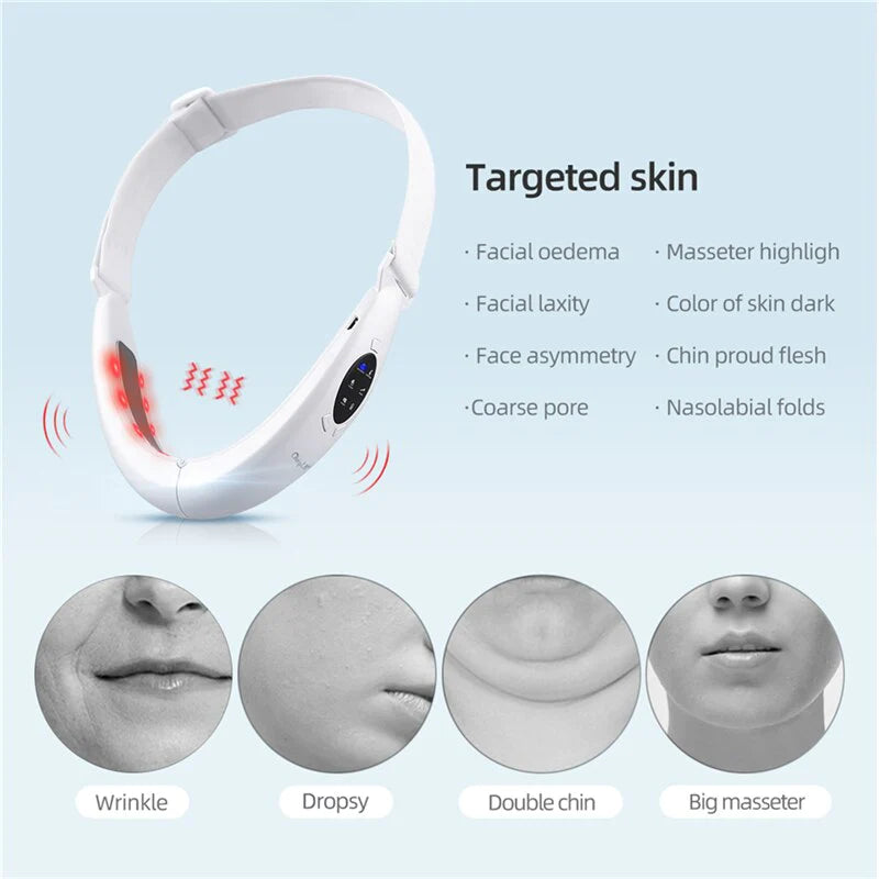 Transform Your Skin with the Ckeyin V-Shaped Facial Lifting Device - Advanced Red Light Therapy for a Slimmer, Youthful Face and Neck