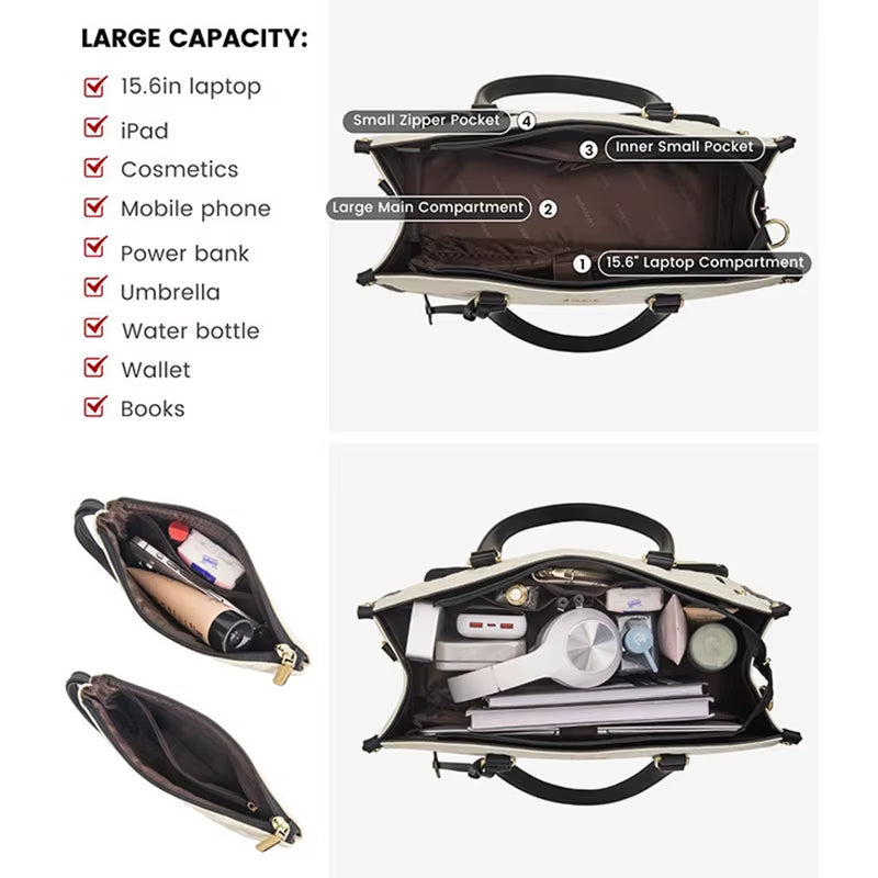 Chic 2-in-1 Insulated Lunch Bag & Laptop Carrier - Stylish, Leak-Proof Cooler for Work & Outdoor Adventures