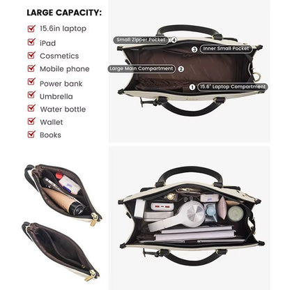 Chic 2-in-1 Insulated Lunch Bag & Laptop Carrier - Stylish, Leak-Proof Cooler for Work & Outdoor Adventures