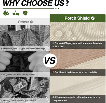 Durable Waterproof Patio Hanging Egg Chair Cover - Light Tan & Khaki Protection for Your Outdoor Swing