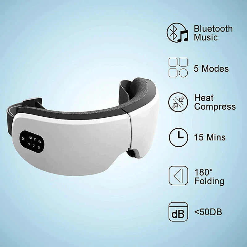 Revitalize Your Eyes with the 4D Electric Smart Eye Massager - Bluetooth Heated Vibration for Ultimate Eye Care