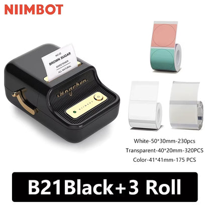 B21 Mini Portable Thermal Label Printer - Perfect for Home and Office, Bluetooth Enabled, Long-lasting Battery