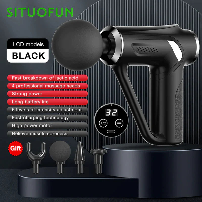 SITUOFUN Professional Massage Gun - 32 Adjustable Speeds for Deep Tissue Relief and Muscle Recovery
