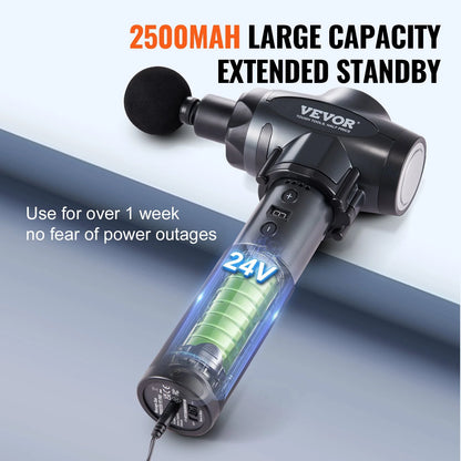 Experience Ultimate Pain Relief with the VEVOR Deep Tissue Massage Gun - 9 Speed Levels & 6 Interchangeable Heads for Unmatched Muscle Relaxation