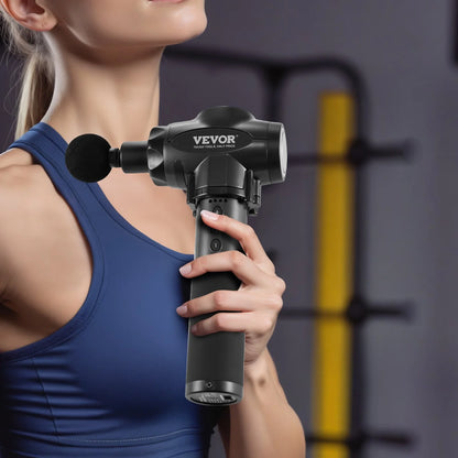 Experience Ultimate Pain Relief with the VEVOR Deep Tissue Massage Gun - 9 Speed Levels & 6 Interchangeable Heads for Unmatched Muscle Relaxation