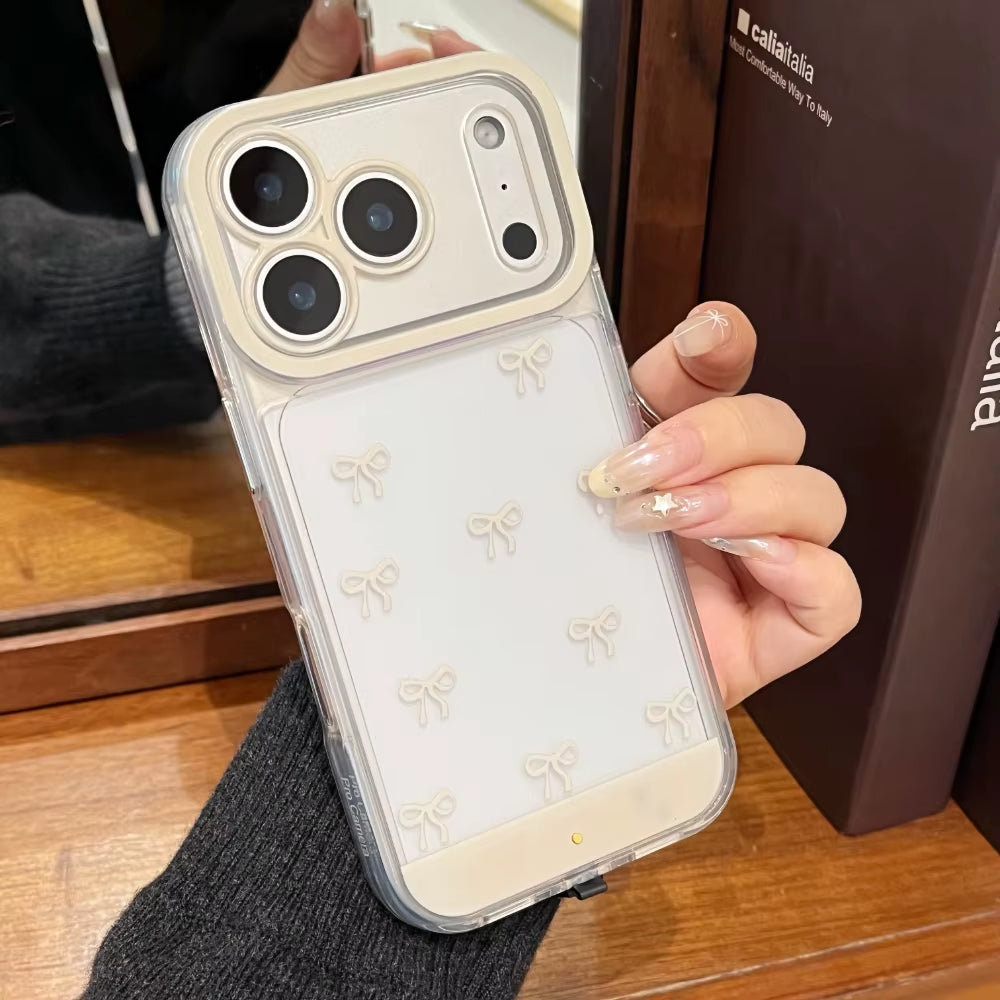 Illuminate Your Style with the Change Color Luminous Bowknot Phone Case for iPhone 11-17 Pro Max - Shockproof & Non-Slip Protection