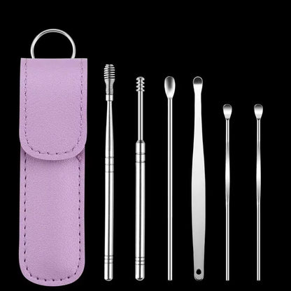6-Piece Stainless Steel Ear Wax Picker Set - Ultimate Ear Care Kit for Safe and Effective Ear Cleaning
