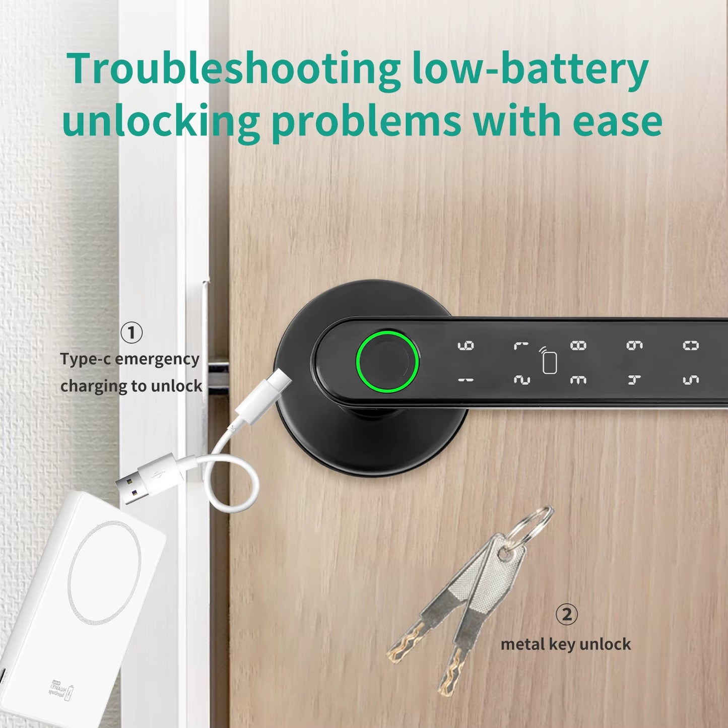 Revolutionize Your Home Security with the Smart Tuya 5-in-1 Fingerprint Door Lock - Effortless Access via Remote Control, App, Password, and IC Card!