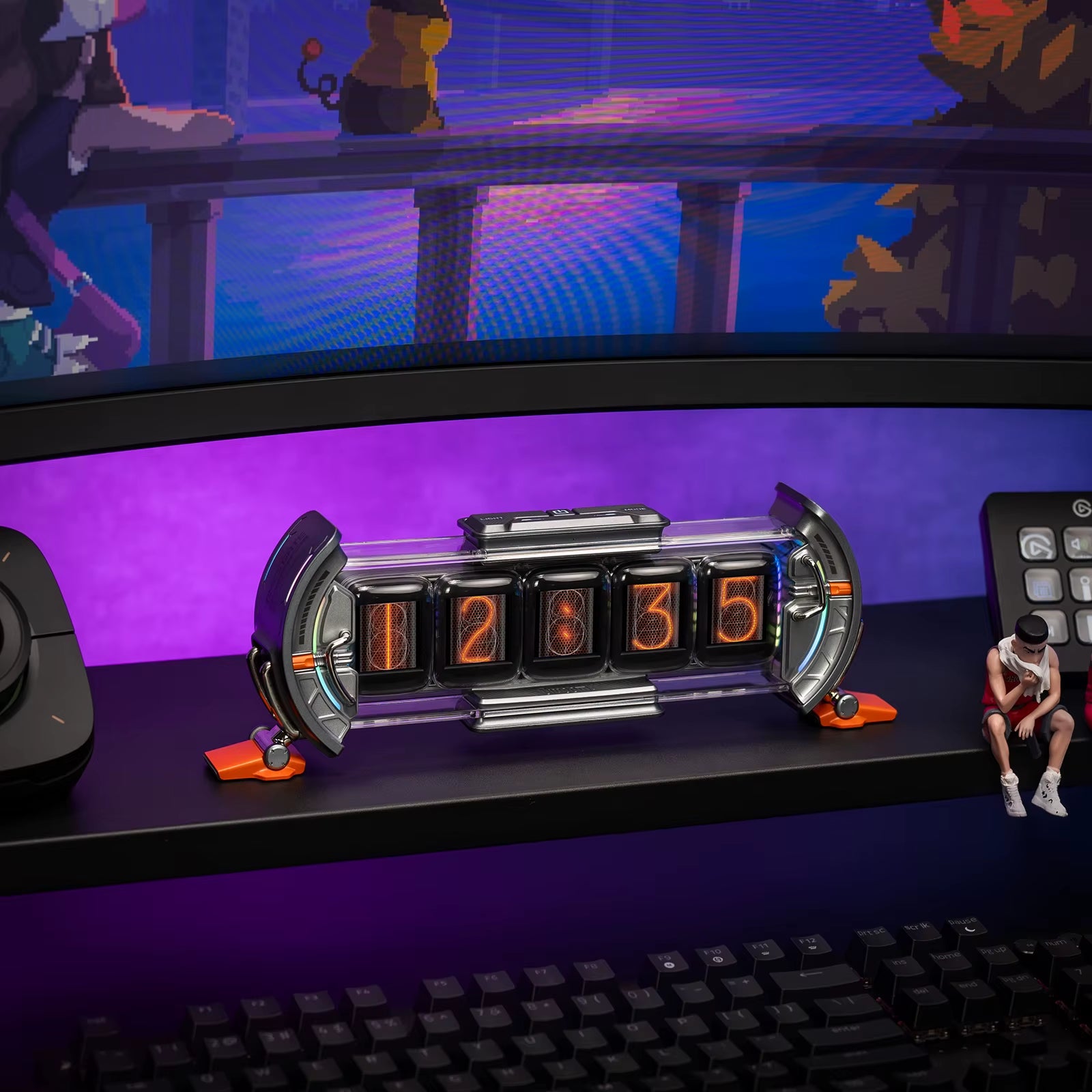 Transform Your Gaming Experience with the Divoom Times Gate: A Smart Cyberpunk Digital Clock with RGB LED Display and WiFi Control
