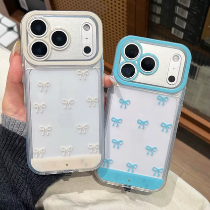 Illuminate Your Style with the Change Color Luminous Bowknot Phone Case for iPhone 11-17 Pro Max - Shockproof & Non-Slip Protection