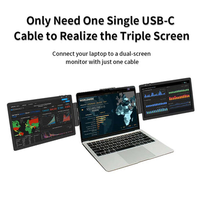 Enhance Your Productivity with the 12-Inch Dual Monitor - 1920x1080 HD IPS LCD Screen Extender for Laptops and Mobile Devices