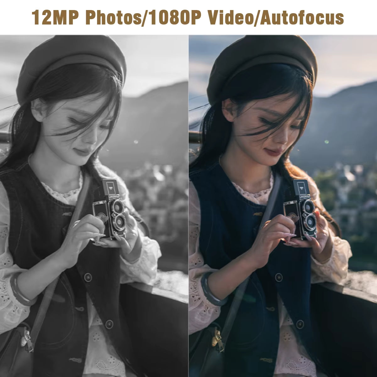 Capture Memories in Style with the CHUZHAO Vintage Mini Digital Camera - 12MP Autofocus & 1080P FHD Video for Perfect Vlogging and Gifting!