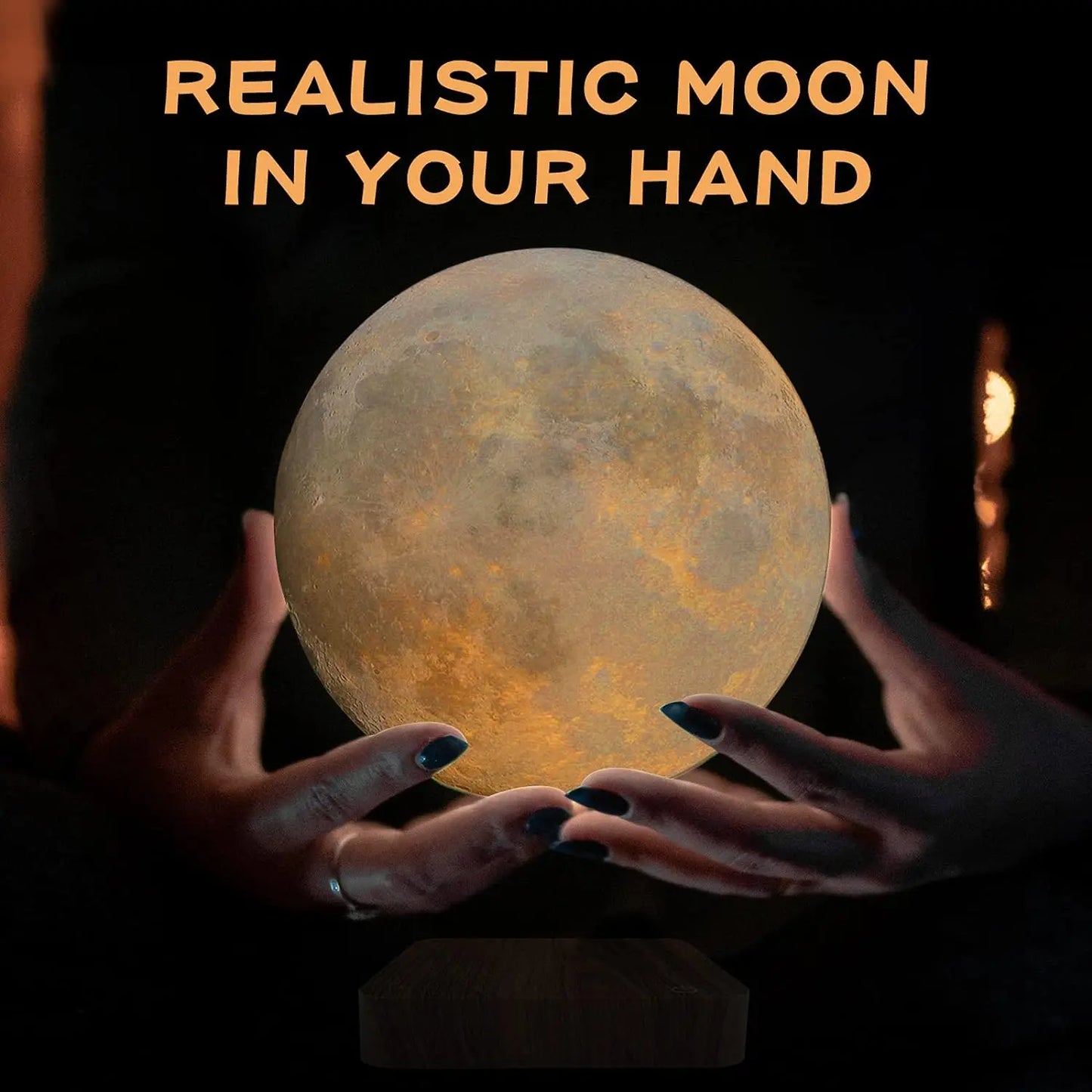 Enchanting Levitating Moon Night Light - 3 Color Temperatures & Creative 3D Design with Wooden Base for Unique Gifts and Office Decor