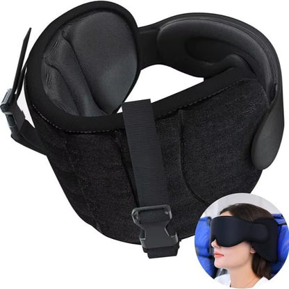 Experience Ultimate Comfort with Our 3D Contoured Travel Pillow and 100% Blackout Sleeping Mask - Soft, Adjustable Travel Accessories for Perfect Rest on Airplanes!
