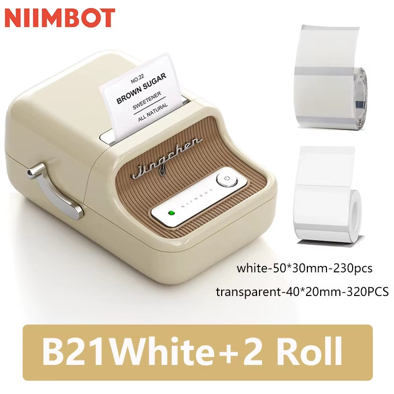 B21 Mini Portable Thermal Label Printer - Perfect for Home and Office, Bluetooth Enabled, Long-lasting Battery