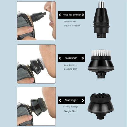 Revolutionary 5-in-1 4D Rotary Electric Shaver & Trimmer - Perfect for Bald Heads and Beards, Rechargeable and Versatile!