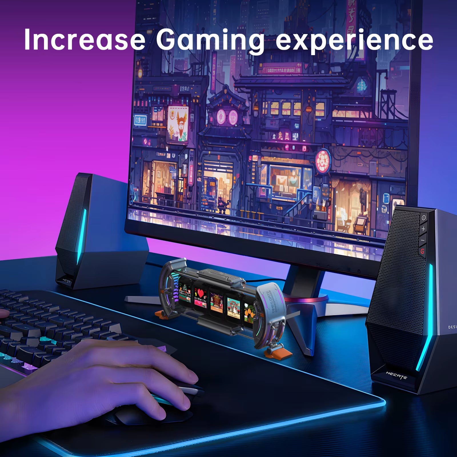 Transform Your Gaming Experience with the Divoom Times Gate: A Smart Cyberpunk Digital Clock with RGB LED Display and WiFi Control