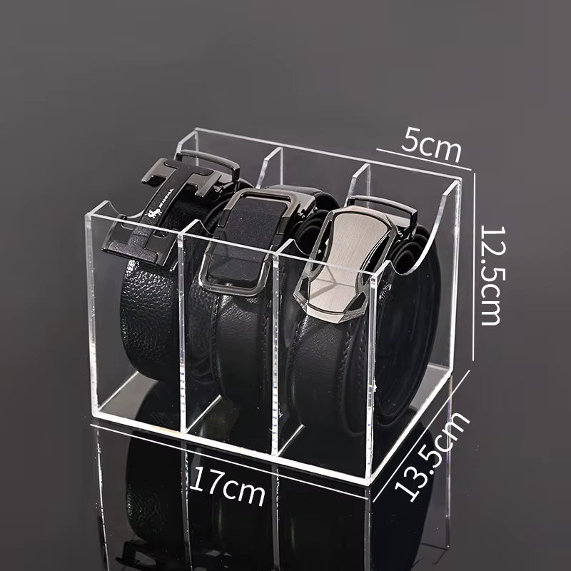 Maximize Your Closet Space with Our Versatile 3/5/7 Grid Acrylic Belt Organizer Boxes - Perfect for Ties, Bow Ties, and Belts!