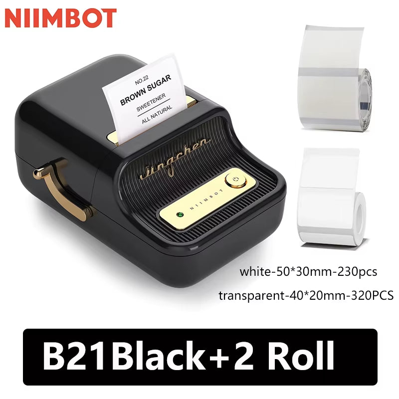 B21 Mini Portable Thermal Label Printer - Perfect for Home and Office, Bluetooth Enabled, Long-lasting Battery