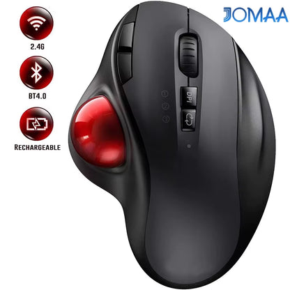 Revolutionize Your Computing Experience with the Ergonomic Bluetooth Wireless Trackball Mouse - Rechargeable, Dual-Mode Connectivity for Mac and Windows!
