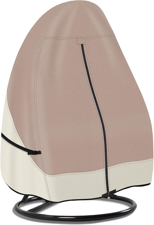 Durable Waterproof Patio Hanging Egg Chair Cover - Light Tan & Khaki Protection for Your Outdoor Swing