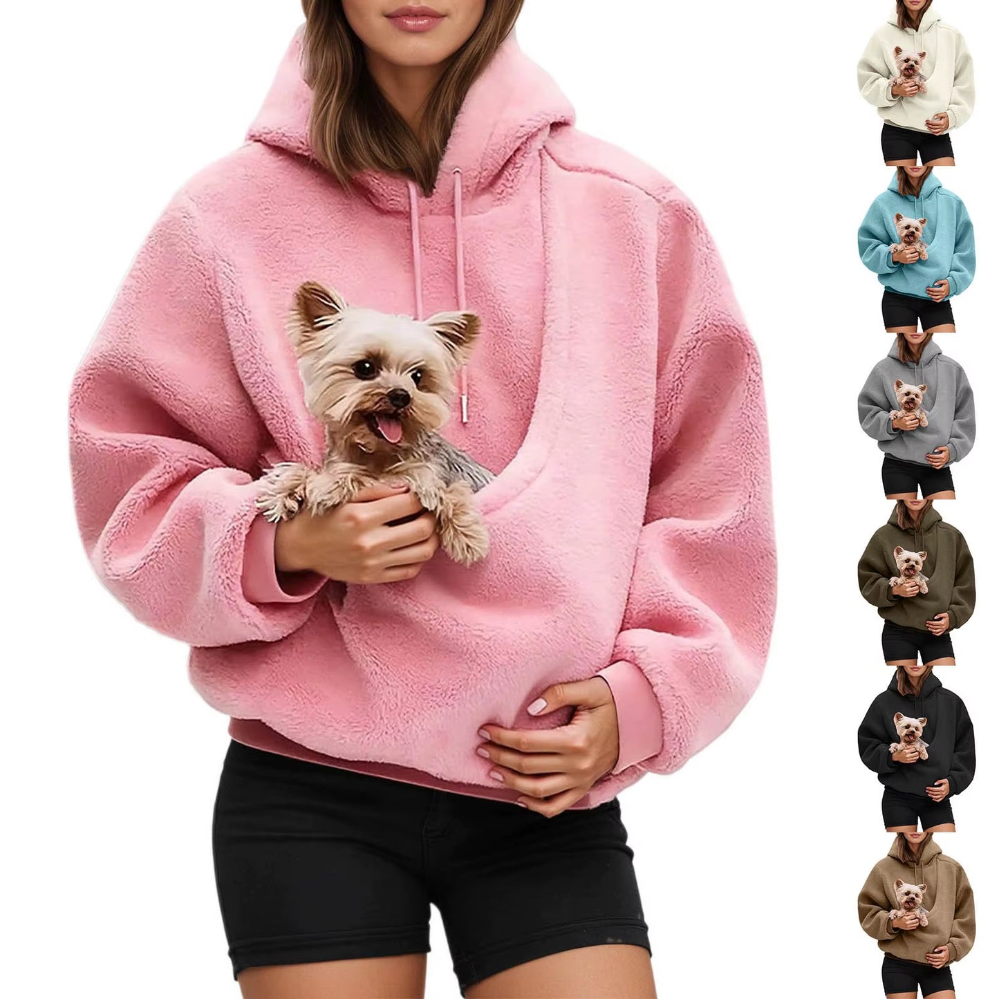 Cozy Unisex Pet Carrier Hoodie - Stylish Long Sleeve Sweatshirt for Cats and Dogs in Multiple Colors