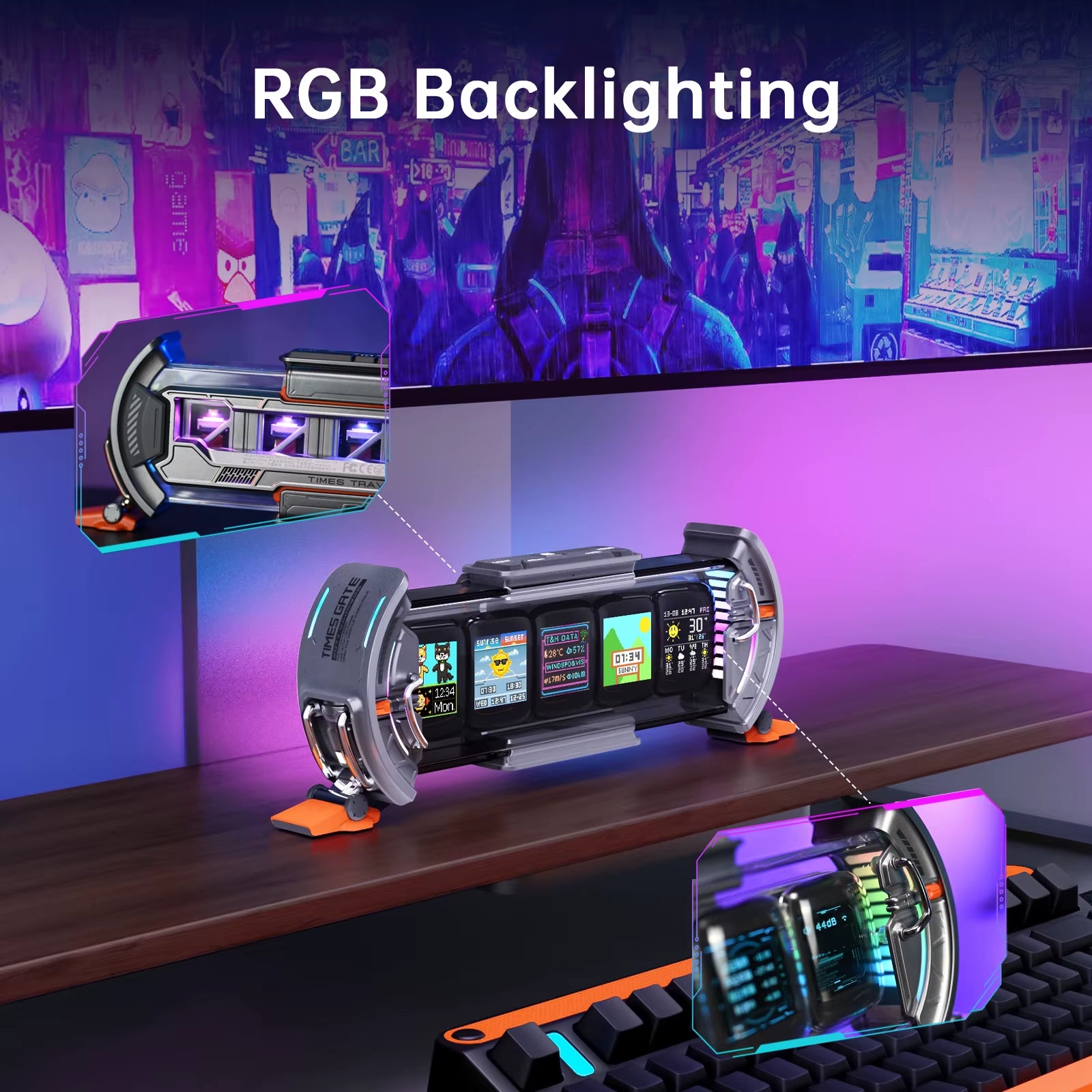 Transform Your Gaming Experience with the Divoom Times Gate: A Smart Cyberpunk Digital Clock with RGB LED Display and WiFi Control