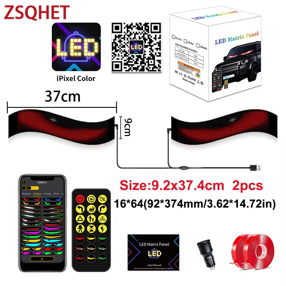 Transform Your Advertising with the LED Matrix Pixel Display: Flexible Scrolling Sign Board for Cars, Trucks, and Storefronts