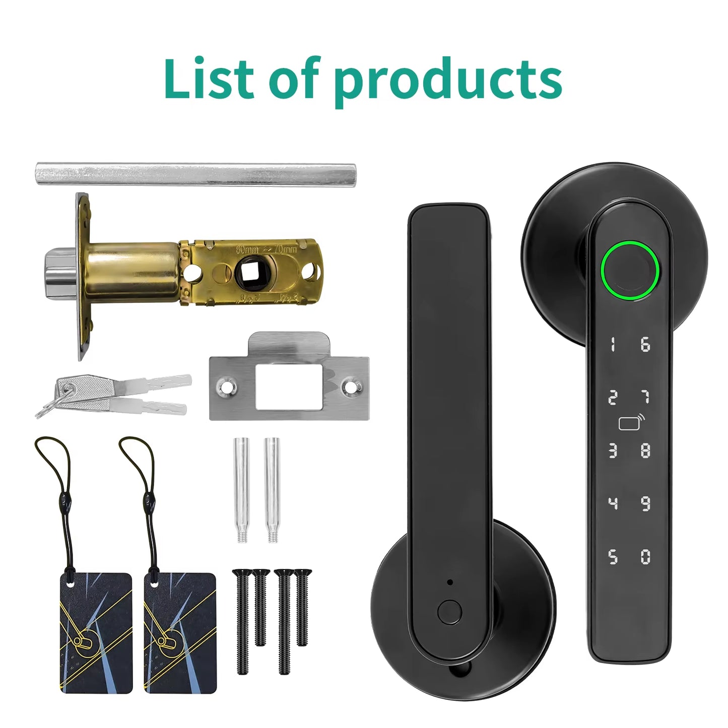 Revolutionize Your Home Security with the Smart Tuya 5-in-1 Fingerprint Door Lock - Effortless Access via Remote Control, App, Password, and IC Card!