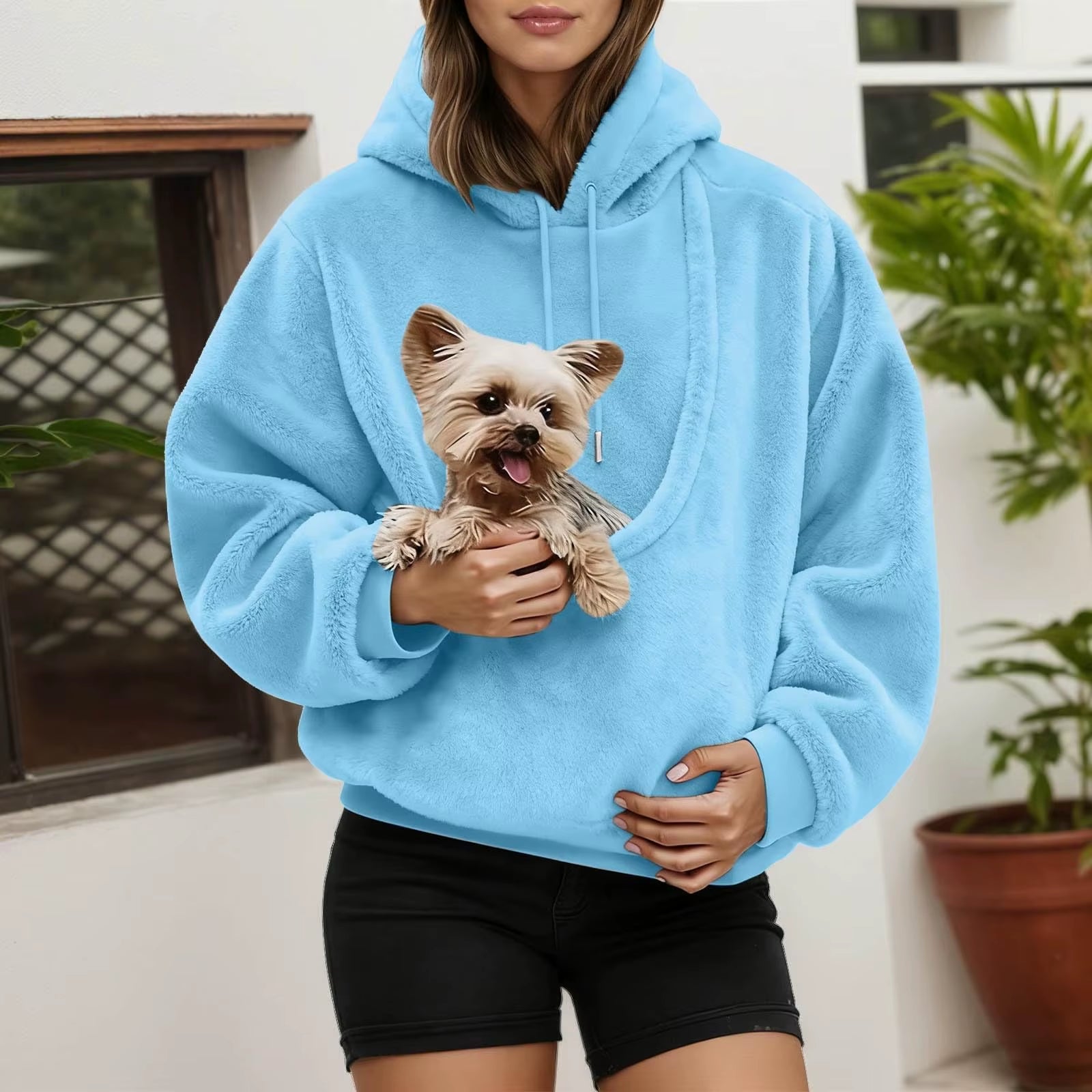Cozy Unisex Pet Carrier Hoodie - Stylish Long Sleeve Sweatshirt for Cats and Dogs in Multiple Colors