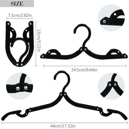 Neele 12 Pack Foldable Travel Clothes Hangers in Sleek Black - Perfect for Organization and Travel!