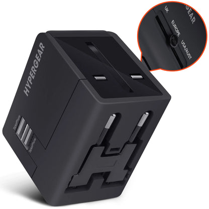 Ultimate Hypergear All-In-One Global Travel Adapter - Your Essential Travel Companion for Seamless Connectivity Worldwide!