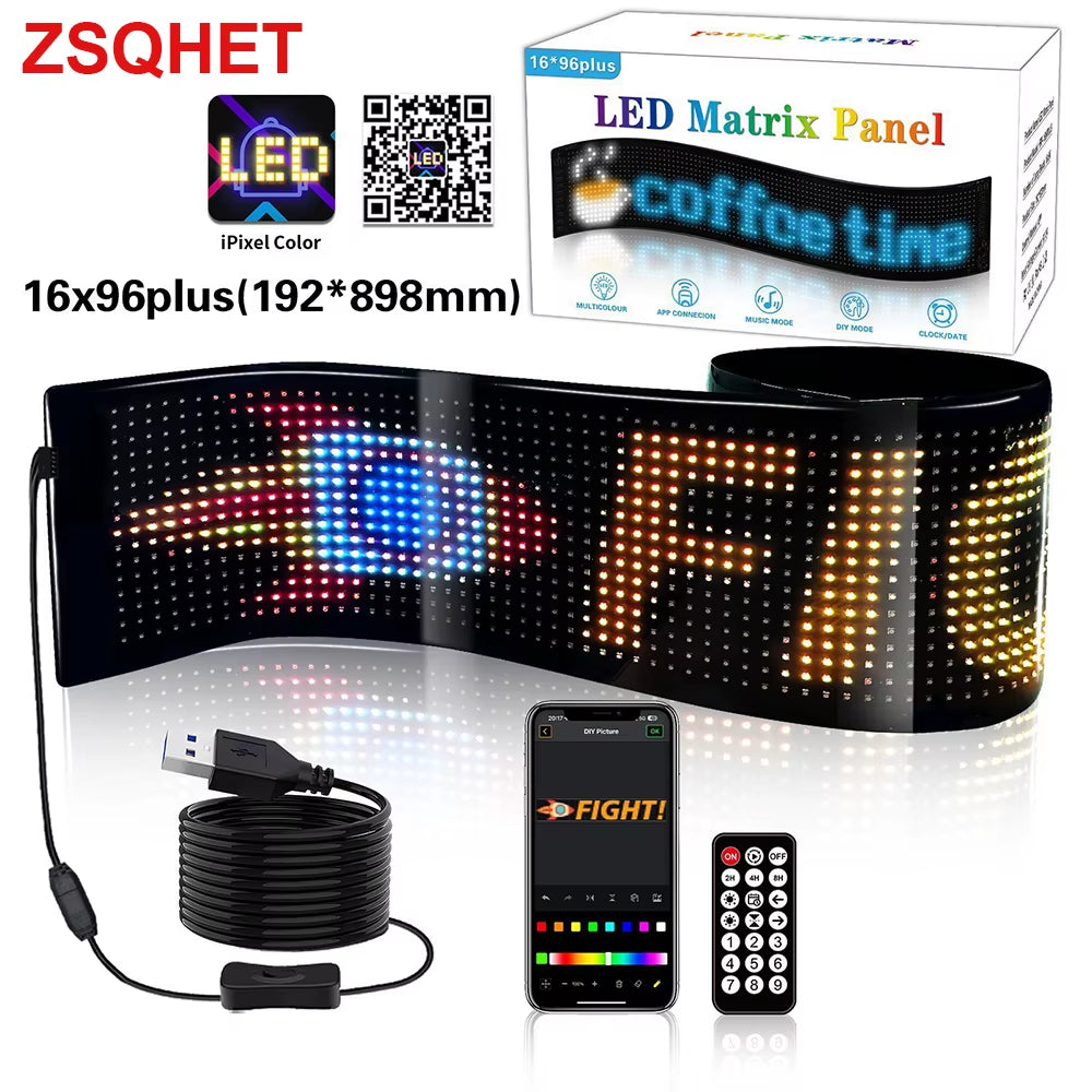 Transform Your Advertising with the LED Matrix Pixel Display: Flexible Scrolling Sign Board for Cars, Trucks, and Storefronts