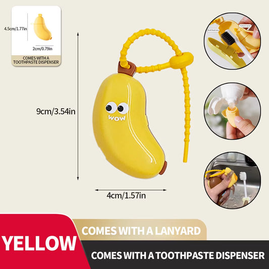 Travel-Ready Banana Toothbrush Protective Cap with Built-In Toothpaste Storage - Your Essential Companion for Hygiene on the Go!