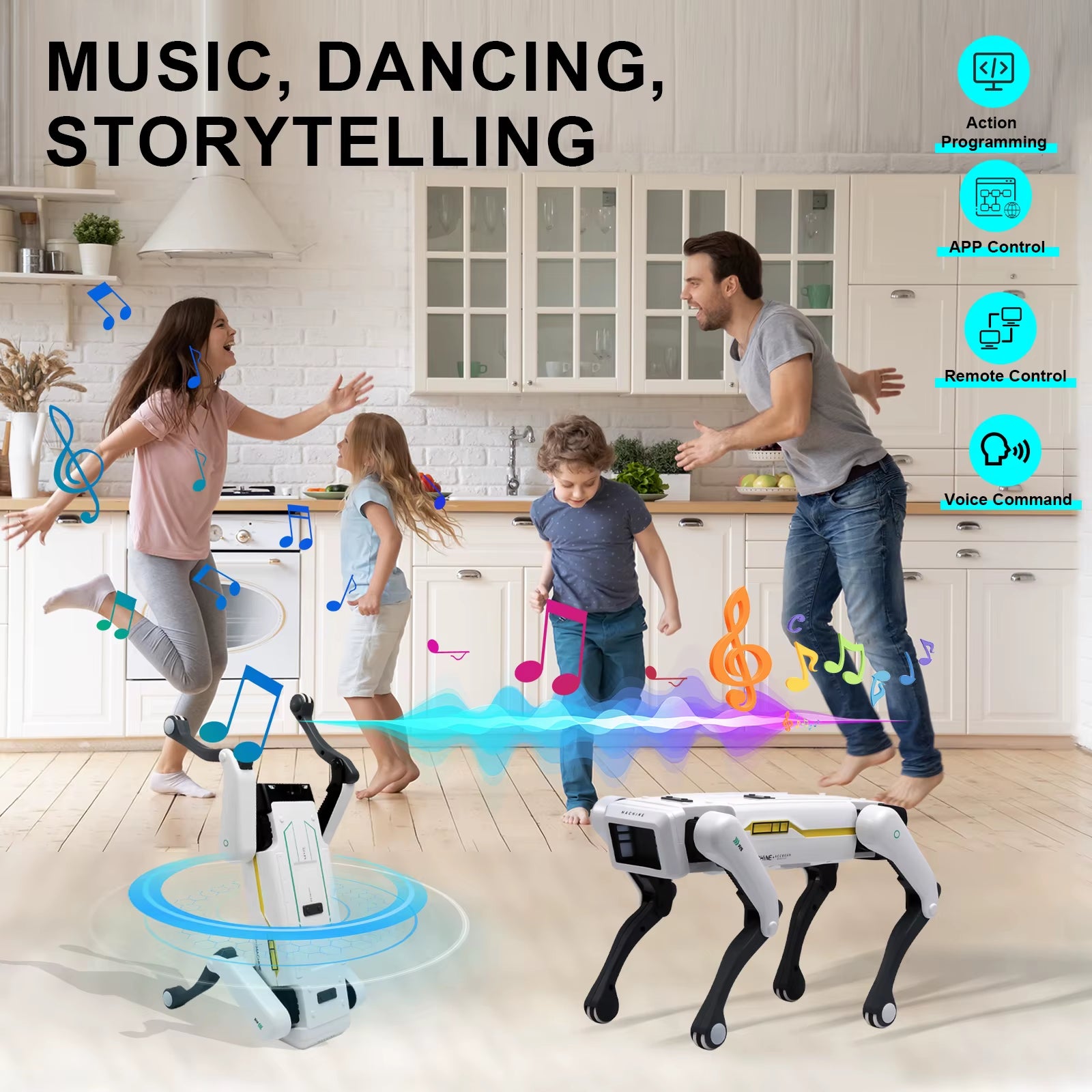 Unleash Creativity with the Intelligent AI RC Robot Dog - Voice Dialogue, APP Control, Singing & Dancing Fun for Kids!